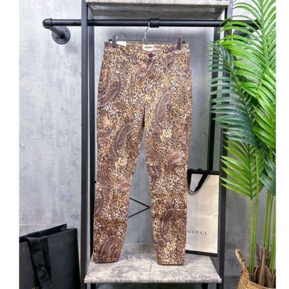 L’AGENCE | Margot High-Rise Paisley Leopard Cropped Jeans in ‘Bronze Valencia’ - Picture 4 of 12